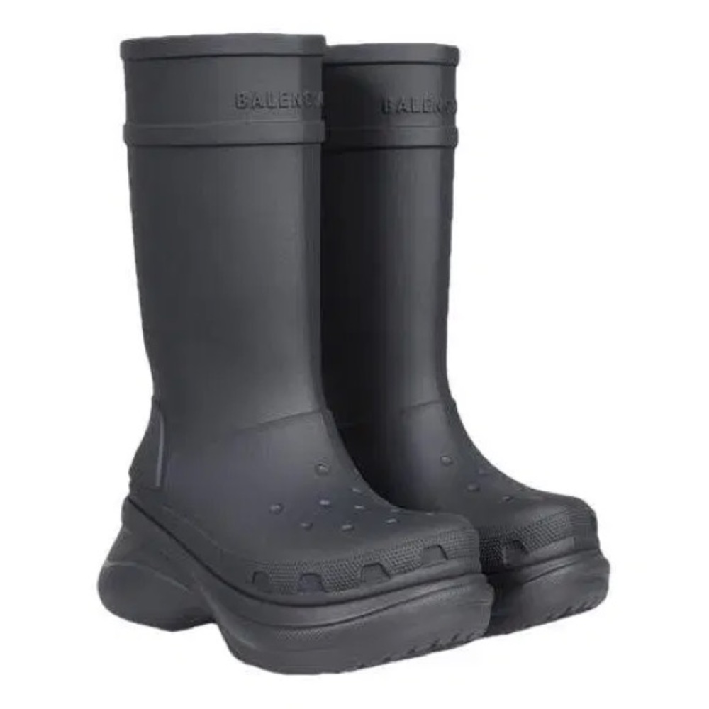 Balenciaga x Croc Black Platform Rain Boots